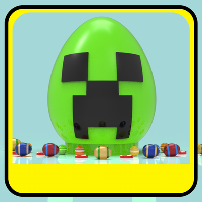 creeper piggy bank or easter egg 3d print model in toys 3dexport easteregg easter-eggs eggs pascua candy candybar candybox box container candies gift minecraft 3d print model - Mito3D