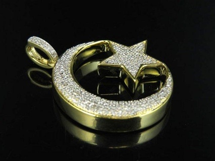 hilal ay star elmas kolye 3 Antik lüks rapçı hiphop takı değerli taş zarif şöhret stil mücevher bling kentsel özel 3d print model - Mito3D