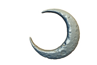 crescent luna notte spazio pianeta 3d print model - Mito3D