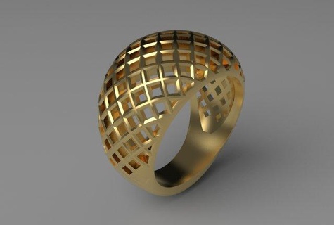 cribriform ring 3d print model rings jewelry ring cribriform net mesh holes gold silver smallfinger juhannproduct love fashion beutiful engagement wedding luxury fingerring  3d print model - Mito3D