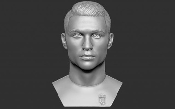 cristiano ronaldo bust 3d printing print model in sculpture 3dexport messi cr7 juventus portugal barcelona real madrid soccer football neymar manchester liverpool christmas champions league cup 3d print model - Mito3D