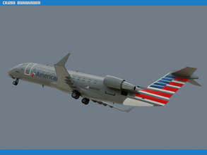 crj200 american eagle airplane flight jet bombardier aircraft plane airliner commercial executive charter passenger regional airlines crj 200 american eagle 3d print model - Mito3D