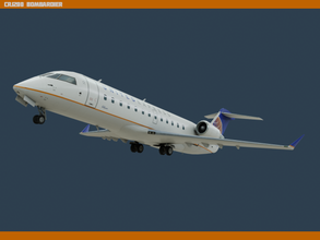 crj200 united airplane flight jet bombardier challenger aircraft plane airliner commercial executive charter passenger regional airlines crj 200 united airway 3d print model - Mito3D