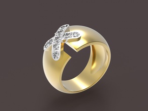 cross stitch squillare 3d stampa modello in anelli 3dexport oro argento platino sterlina metallo metallico diamante brillante gemma calcolo stampabile gioielleria superbo meraviglioso prezioso elegante 3d print model - Mito3D