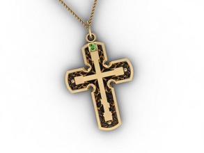 a cruz mastigar cristão esmalte ouro jóia jóias molar pingentes printable religiou-objeto safira de prata casamento 3d print model - Mito3D