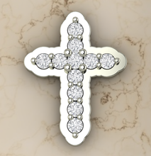 cross2 pièces traverser diamant or argent beauté gemmes femme homme mode unique bijoux 3d print model - Mito3D