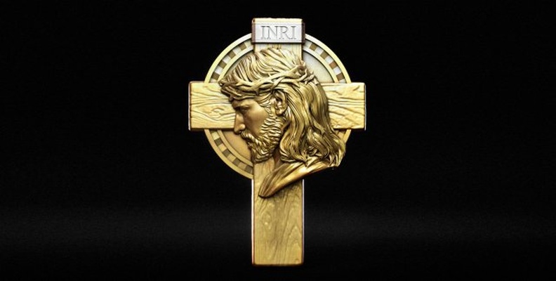 cross 11 jesus 3d print model in sculpture 3dexport christian jewelry religion sculptures religious god catholic christ jewellery statue church holy relief pendant bible character 3d print model - Mito3D