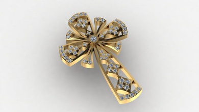 cross 2 jewelry diamond beauty jewel silver gold jewellery accessory fashion apparel engagement gemstone luxury printable platinum jesus saint pendants religiou 3d print model - Mito3D