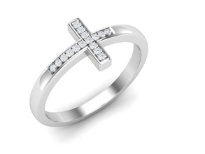 cruzar diamante joyería joya anillo mujer 3d impresión modelo in anillos 3dexport oro regalo moda plata libra esterlina compromiso boda belleza vendimia 3d print model - Mito3D