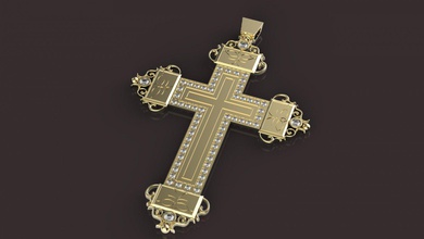 Kreuz Diamanten Schmuck Religion Gold Silber Edelsteine Juwel druckbar 3D Mode Schönheit 3d print model - Mito3D