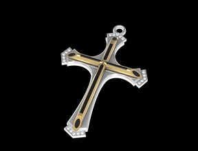 cross enamel armenian christian gold jewel jewelry pendant religion silver 3d print model - Mito3D