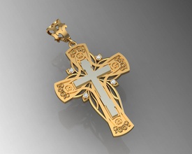 cross gold suspension jewelery 3d model 3d print model - Mito3D