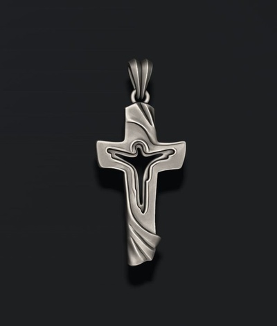 cross jesus god pendant 3d print model in pendants 3dexport jewelry christ religiou object jesu jewish christianity cathedral holy bible nazareth catholicism hebrew qros cros religion father jessus 3d print model - Mito3D