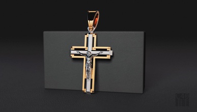 cross l printing cnc 3d print model in 3dexport jewellery gold silver modell crucifixion jesus religion design wax printable fashion jewel 3d print model - Mito3D