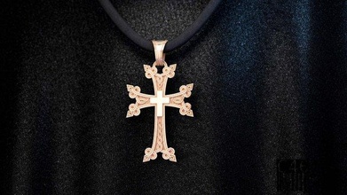 cruzar patrón joyería impresión cera armenio religión religioso suspensión adornos decoración ornamento diseño imprimible 3d print model - Mito3D