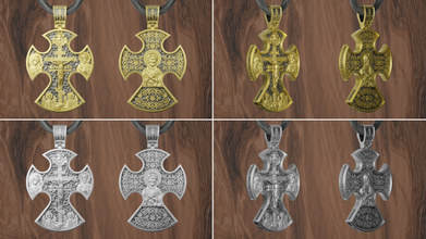 cross pendant decoration gold 3d printing printable luster pendants jewelry pendantnecklace shining jesus christ silver 3d print model - Mito3D