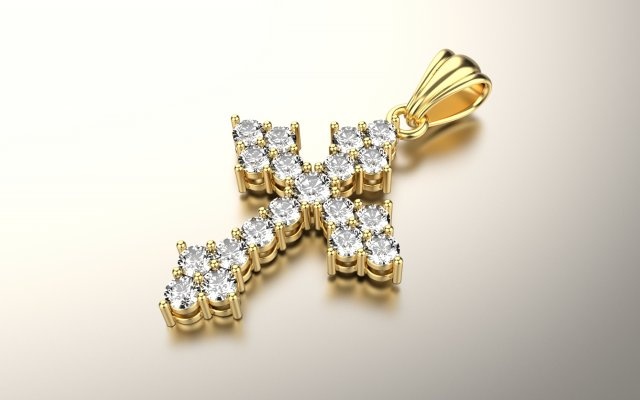 cross pendant 3d print model in pendants 3dexport chopard versace gucci tiffany bvlgari ring earring bracelet cleef vancleef lock clasp luxury necklace gold jewelry 3d print model - Mito3D