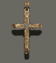 Haç kolye ahşap doku Hıristiyan çapraz fatura altın mücevher takı n değerli yazdırılabilir din heykeltraşlık stl 3d print model - Mito3D