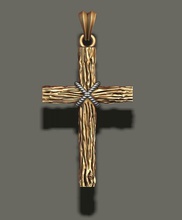 Kreuz Anhänger Holz textur christian factura gold Juwel Schmuck Halskette Halsketten obj - kostbar bedruckbar ist religion sculpt stl 3d print model - Mito3D