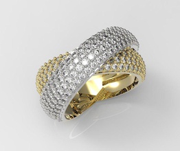 cruzar anillo 3d impresión modelo in anillos 3dexport joyería joya oro plata stl obj 3dmodel 3d print model - Mito3D