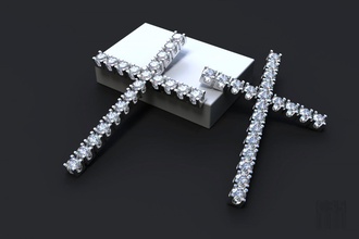 kreuz steine 3d drucken modell anhänger 3dexport schmuck pfad design edelstein wachs druckbar stil mode juwel diamanten 3d print model - Mito3D