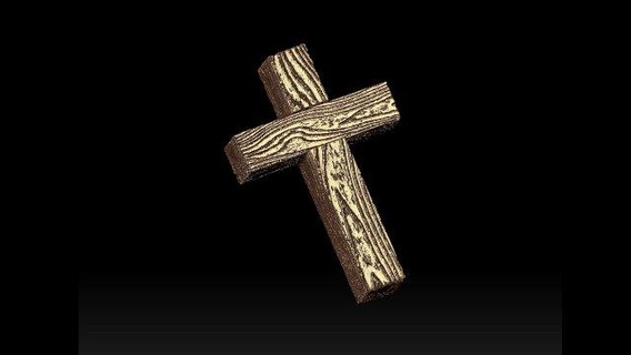 cross wood sculpture tree christianity jesus christ saint catholicism art 3d print model - Mito3D
