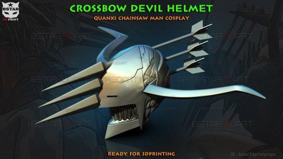 crossbow devil quanxi helmet - chainsaw man cosplay  toys chainsaw man helmet denji cosplay mask chainsawman bomb devil reze quanxi crossbow stl  3d print model - Mito3D