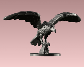 corvo 3d stampa modello in animali 3dexport gufo uccello animale fienile natura ali buio morte tomba orrore miniature figurine 3dmodel 3dprinting gioielleria pendente arte 3d print model - Mito3D