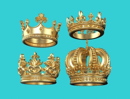 coroa 3d impressão modelo in 3dexport rei realeza real monarca imperial trono reino miniaturas coroas arte esculturas joalheria ouro prata anel pingente 3d print model - Mito3D