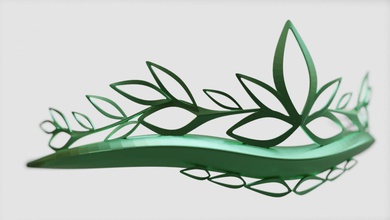 taç 3d yazdır model in 3dexport zarif retro doğa mücevher takı düğün nişan parlak yazdırılabilir tasarım bitki örtüsü yaprak moda kelt diadem kadın kız 3d print model - Mito3D