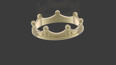 couronne bague art or luxe sterling argent bijoux imprimable platine anneaux femelle gracieux raffiné belle qween Roi mode 3d print model - Mito3D