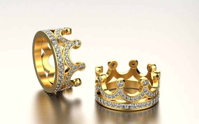 crown ring 3d print model in rings 3dexport chopard versace tiffany bvlgari earring bracelet cleef clasp cross clasps earrings vuitton lock locks gucci vancleef corona 3d print model - Mito3D
