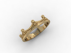 krone ring frei 3d drucken modell ringe 3dexport cad detailliert diamant weiblich juwel gold schmuck fotoreal druckbar nashorn silber stl stein 3d print model - Mito3D