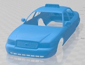 coroa victoria Táxi 2005 imprimível corpo carro fenda escalextrico Tamiya rc miniz passatempo micro 3d print model - Mito3D