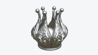 couronne 3d impression modèle in 3dexport royal diadème monarque roi atours reine luxe brillant 3d print model - Mito3D