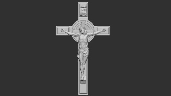 crucifixion Jésus Christ traverser nombre 1 colliers bas soulagement bijoux sculptures pendentif sculpture cnc Dieu Christian médaillon catholique religieux imprimable pendentifs crucifix 3d print model - Mito3D