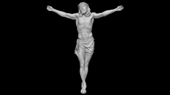 crocifissione Gesù Cristo attraversare numero 3 scultura 3d print model - Mito3D