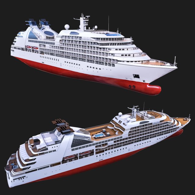 crucero embarcacion 3d modelo in 3dexport buque transatlántico transporte mar oceano pasajero agua costa apuntalar puente viaje ocio barco lujo vacaciones 3D print model - Mito3D