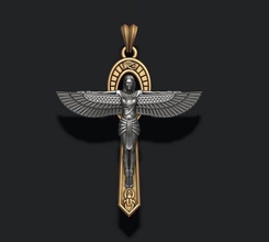 crux ansata pendant egypt cross ankh symbol hieroglyphic key life amulet religion anubis bastet horus sphinx pharaoh pyramid jewel jewelry cros isis 3d print model - Mito3D