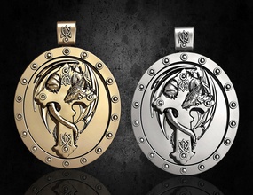 cruz dragon pendant stl printable jewelry pendants gold silver platinum animal sterling stylish fashion 3d men women mythical modern creature 3d print model - Mito3D