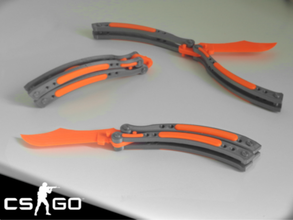 csgo butterfly knife screws needed - balisong trainer 3d 3dprint 3dprinting 3d print model - Mito3D