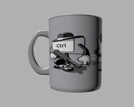 ctrl + alt supr de la copa té catrl del los ordenadores geek 3d print model - Mito3D