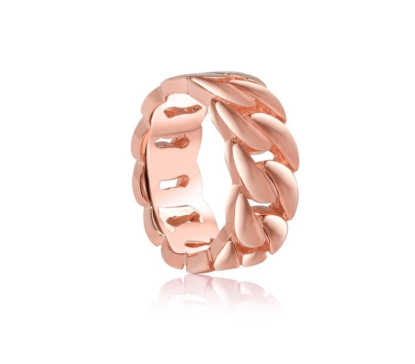 cuba chain ring gold diamond gent men jewel jewells jewellery chainring cnc 3dprint printable silver fashion symbol knot love bracelet 3D print model - Mito3D