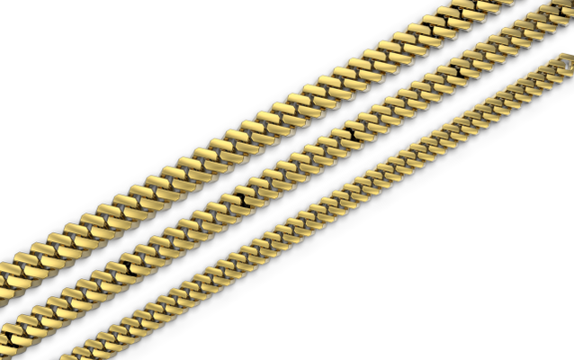 kubanisch kette 3d drucken modell armbänder 3dexport gold silber miami halskette anhänger juwel schmuck verknüpfung halsketten 3d print model - Mito3D
