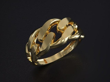 cubano cadena anillo oro anillos diamante platino Boda compromiso joya joyería plata amarillo Rosa blanco lujo imprimible 3d print model - Mito3D
