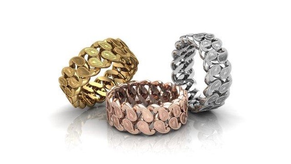 cuban link paisley brand ring  rings cuban link paisley brand ring  3d print model - Mito3D