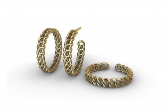 cuban link rings 4mm wide 10 ring sizes 3d print model in 3dexport cubanchain fashion jewelry jewellery 3dprintablemodel gold silver brass copper 3dmodel printable 3d print model - Mito3D