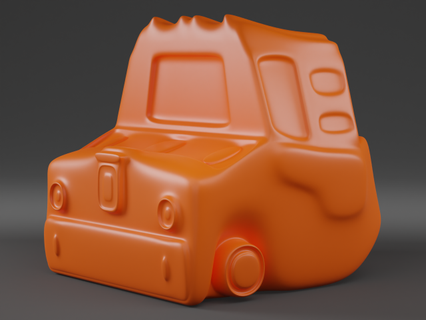 cubic cartoon car w toys stylized toy simple automobile print vehicle transport stl one piece fdm photopolymer cartoonish printable shape highpoly smooth 3d print model - Mito3D