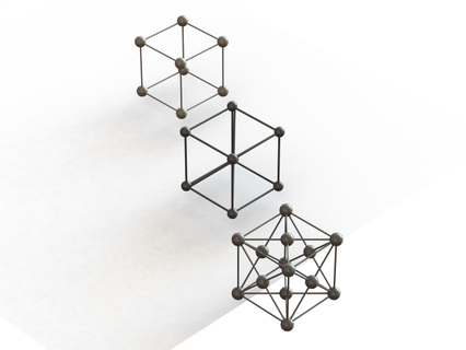 kubisch System Gitter mathematisch Kunst architektonisch Materialien inspiriert bravais mechanisch numerisch Struktur Einheit Zellen einfach Körper zentriert Gesicht Design gestalten Komplex 3d print model - Mito3D