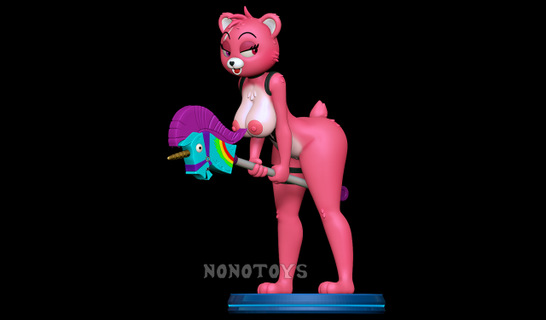 cuddle team leader nsfw animals fortnite battle horse bear female furry anthro pinup pink 3d print model - Mito3D